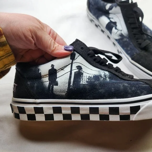 VANS The Exorcist Checkerboard Sneakers Mens Size 8.5 Womens Size 10 Black White - Picture 4 of 14